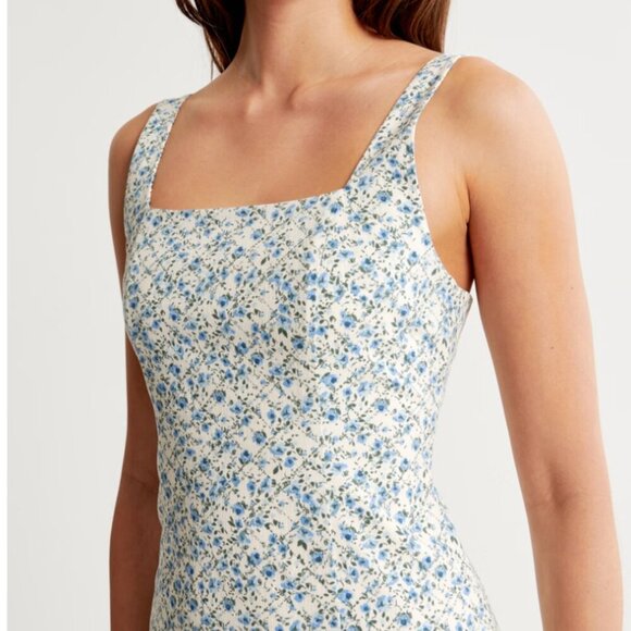 NWOT Abercrombie & Fitch Black Stretch Column Midi Dress - Picture 2 of 6